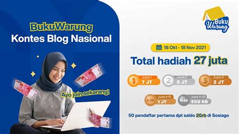 Lomba Menulis Blog Buku Warung Berhadiah Total Juta Rupiah