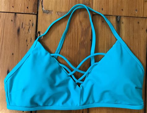 Express Swim Teal Turquoise Blue Bikini Swimsuit Top Gem