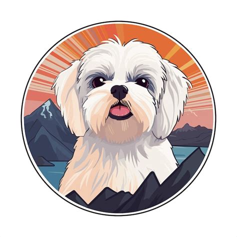 Maltese Shih Tzu Raza De Perro Acuarela Dibujos Animados Kawaii