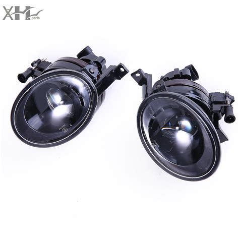 Pair Of Front Clean Convex Lens Fog Lights Lamps Fit For VW Jetta Golf