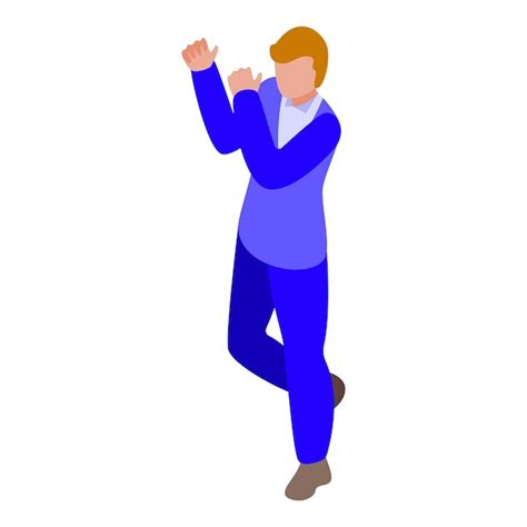 Premium Vector Businessman In A Blue Suit Is Dancing