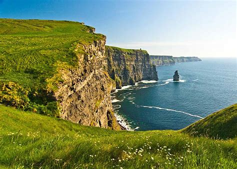 cliffs  moher green fields irish landscape photographic print