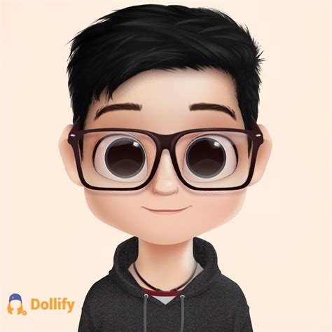 Cute Cartoon Man With Glasses