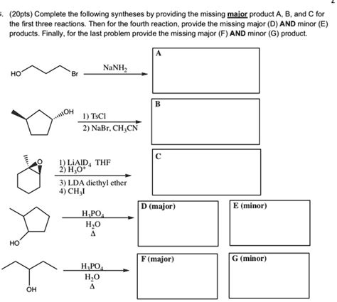 SOLVED 2Opts Complete The Following Syntheses By Providing The