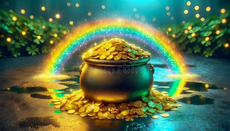 A Holiday Ireland Season Rainbow Pot Gold Lucky Shamrock St Patricks