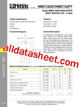 HMC132G7 01 Datasheet PDF Hittite Microwave Corporation