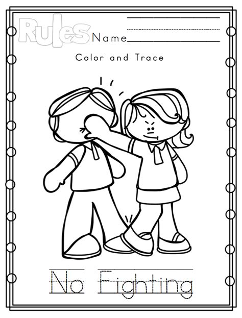 Rules Of The Classroom Worksheet Printable Kindergarten Clas