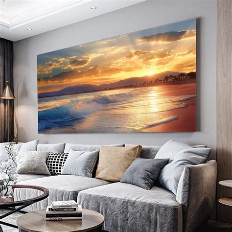 landscape beach sunset large canvas wall art canvas print picture