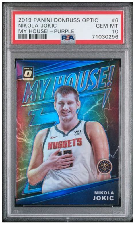 Nikola Jokic 2019 Optic 6 My House Purple PSA 10 Price Guide