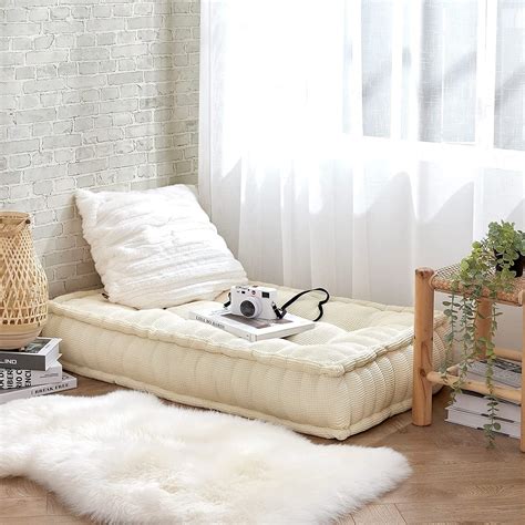 Rainha - Ultra Thick Tufted Floor Pillow | Large floor pillows, Floor seating, Dorm seating