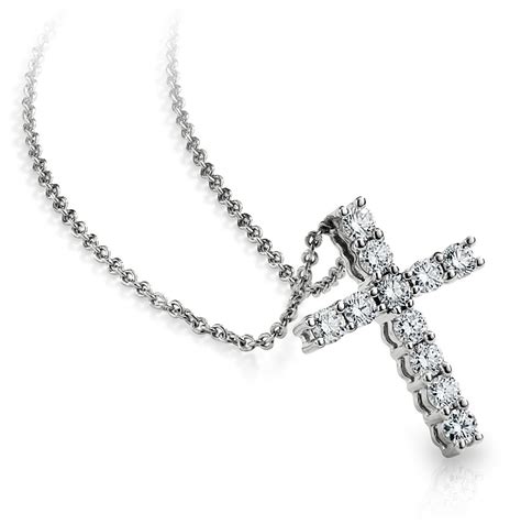 Diamond Cross Pendant In 18k White Gold 12 Ct Tw Blue Nile