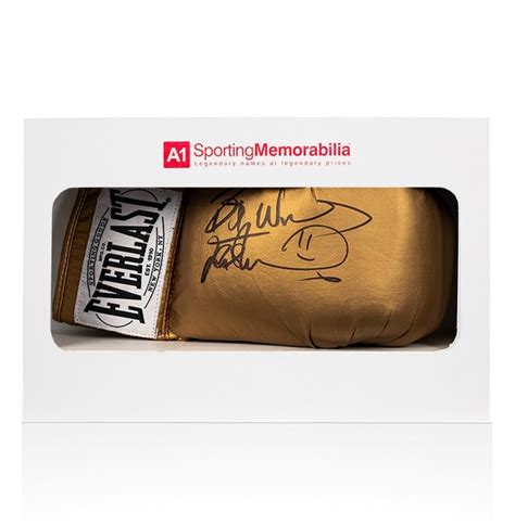 Frank Bruno Signed Boxing Glove Gold Everlast Gift Box Genuine