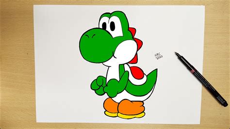 How To Draw Yoshi Step By Step Super Mario Youtube