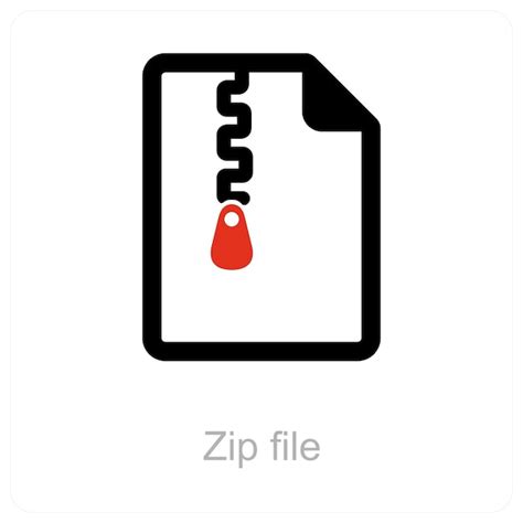 Concepto De Archivo Zip Y Icono De Interfaz Vector Premium