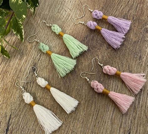 Macrame Tassel Earrings Love To Stay Home