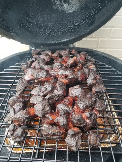 Smoked Pork Shoulder Burnt Ends Recipe Flaming Rooster Bbq