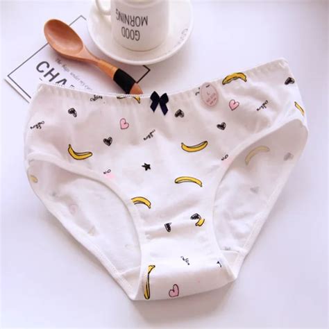 Hui Guan Fruit Banana Patterned Cartoon Underwear Women Soft Cute