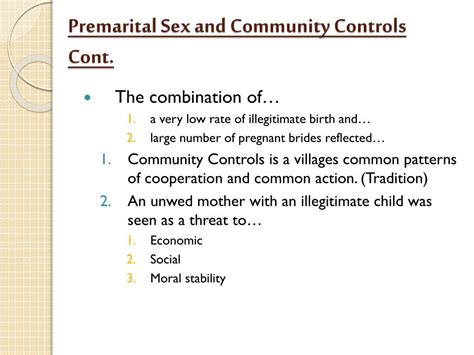 Ppt Premarital Sex And Community Controls Powerpoint Presentation