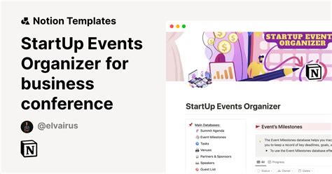 Startup Events Organizer For Business Conference By El Vairus Notion