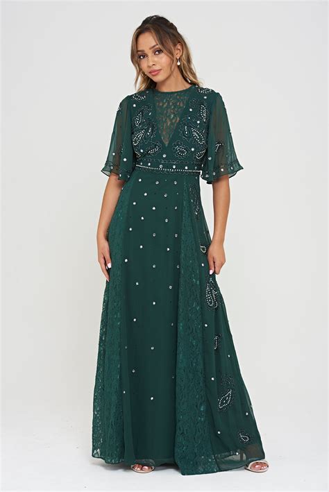 Ivy Embellished Maxi Dress With Lace Panels Frock And Frill