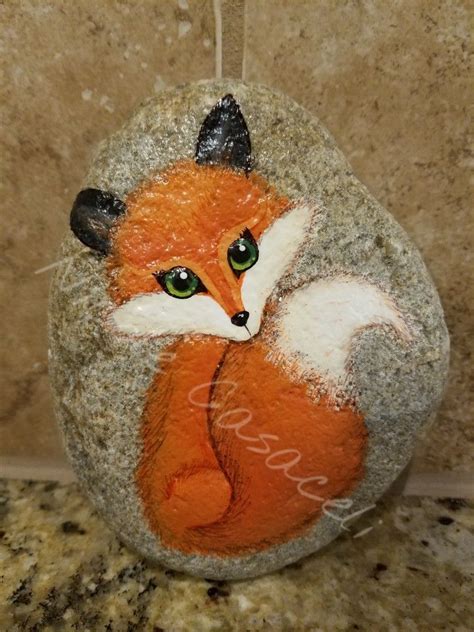 Sweet Fox Painted Rock Paintedrocks Kindnessrocks Painted Rock