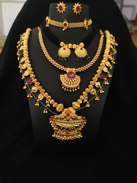 Maharashtrian Jewellery Combo Set Thushi Saaj Mangalsutra Bridal