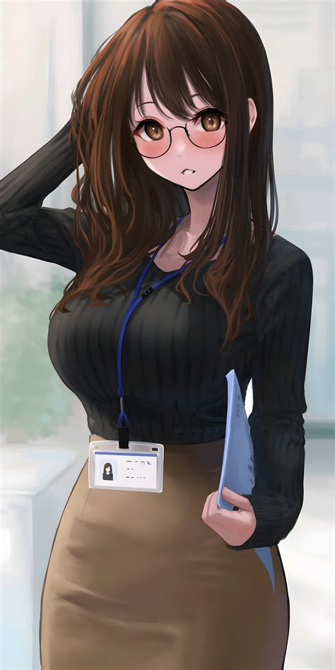 Cute Office Lady Original 2400x4800 Ranimewallpaper