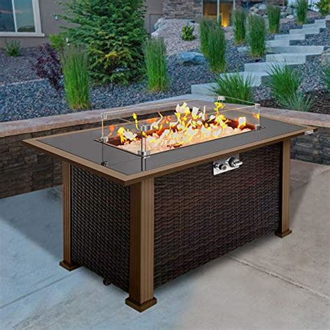 Outdoor Propane Fire Pit Table CSA Approved Safe 50 000BTU Auto