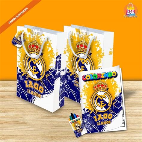 Sacolinha Personalizada Livrinho Colorir Real Madrid Elo