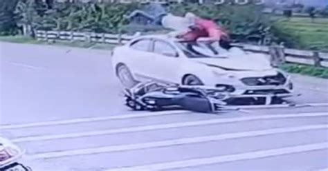 Video Pune Couple Flung Into Air After Speeding Car Hits Their Bike