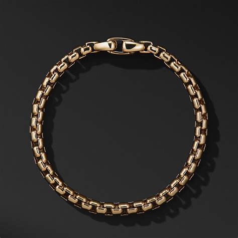 David Yurman Box Chain Bracelet In 18K Yellow Gold 5mm Chain