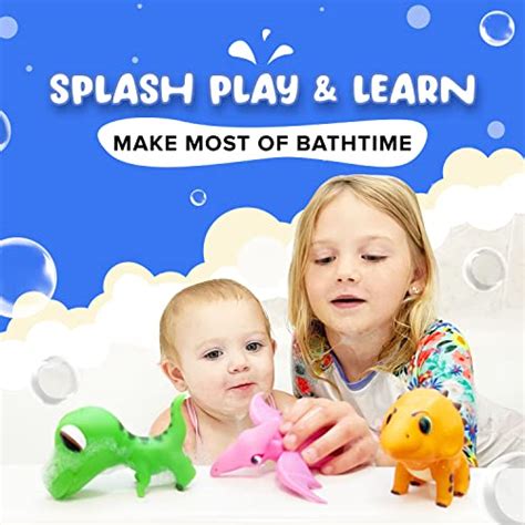 Dinosaur Bath Toys No Holes, Mold Free Baby Bath Toys for Toddlers 1-3, Non Squirting Dino Bath ...