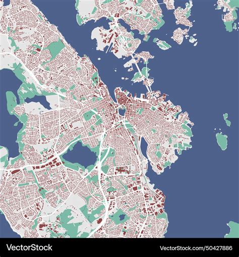 Stavanger map city in norway streetmap municipal Vector Image