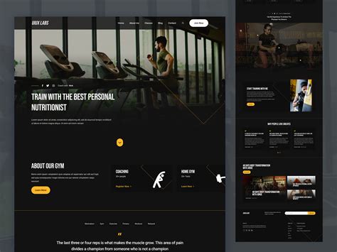 Gym Website Design on Behance