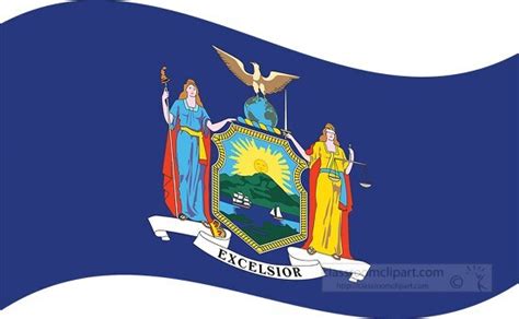 State Flags Clipart New York State Flat Design Waving Flag