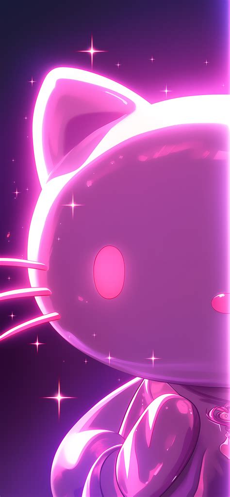 Cybernetic Hello Kitty Neon Glow Tap to Switch Wallpapers HD
