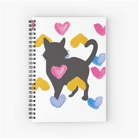 Cuaderno De Espiral Con La Obra Gatito Michi Y Corazones De