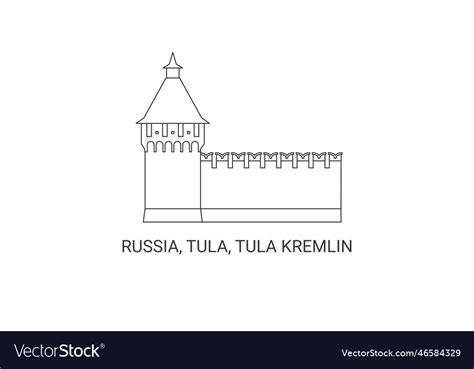 Russia tula kremlin travel landmark Royalty Free Vector