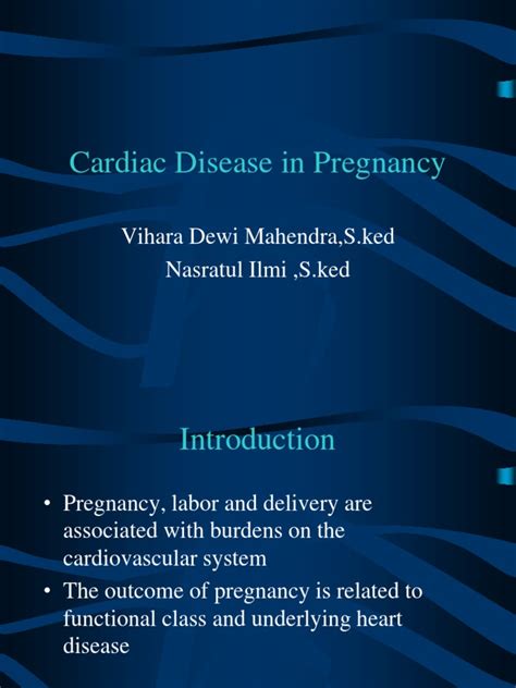 Cardiac Disease In Pregnancy Pdf Heart Cardiovascular Diseases