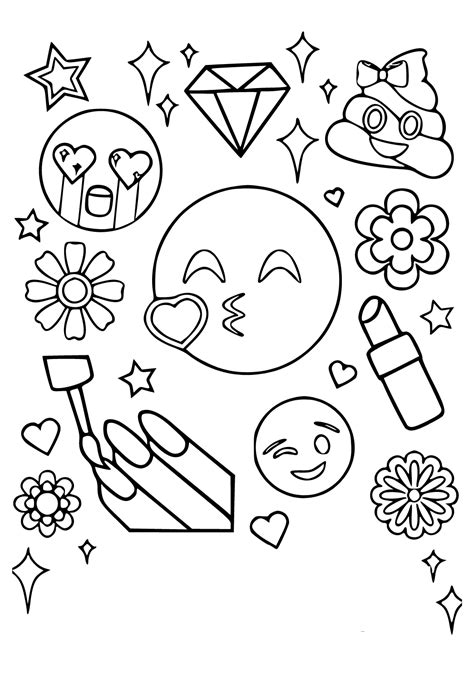 Dibujo E Imagen Emoticonos Beso Para Colorear Y Imprimir Gratis Para Adultos Niñas Y Niños