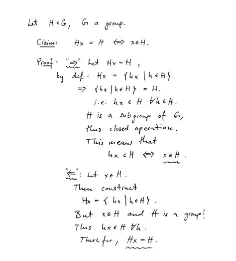 Abstract Algebra Prove That If H Is A Subgroup Of Group G H