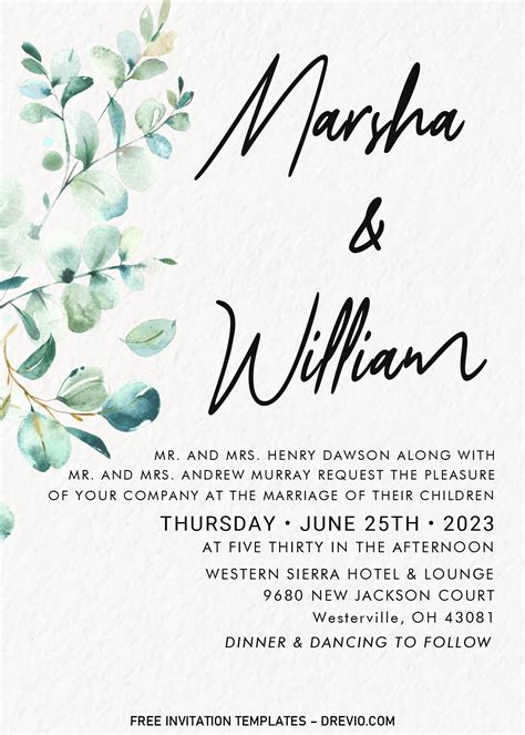 Wedding Invitations Templates For Word