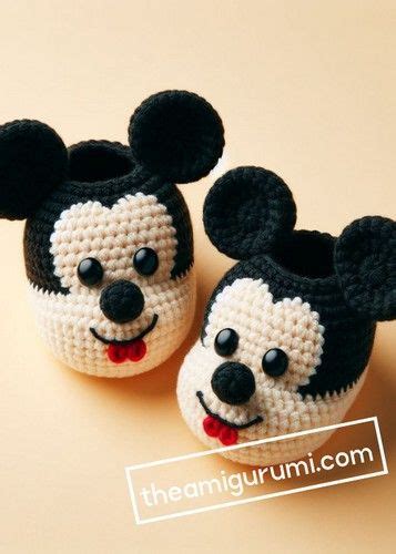 Crochet Mickey Mouse Baby Booties Amigurumi Idea In Crochet