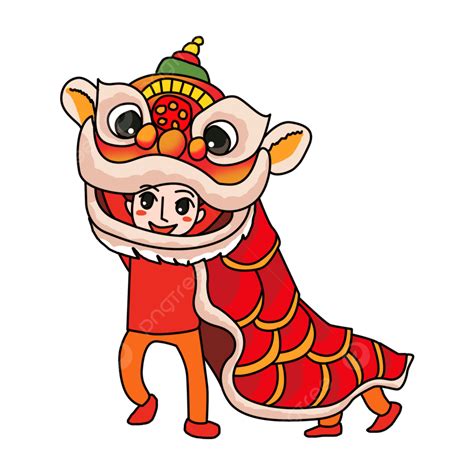 Lion Dancing Clipart Transparent Background Lion Dance The Man Boy