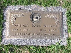 Sandra Faye Vaughn Allred 1949 1978 Find A Grave Memorial