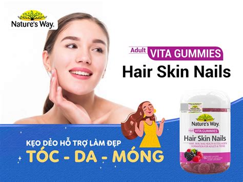 Natures Way Adult Vita Gummies Hair Skin Nails B Sung Vitamin C E