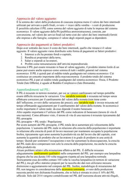 CAP7 Capitolo 7 Economia Politica Approccio del valore aggiunto È