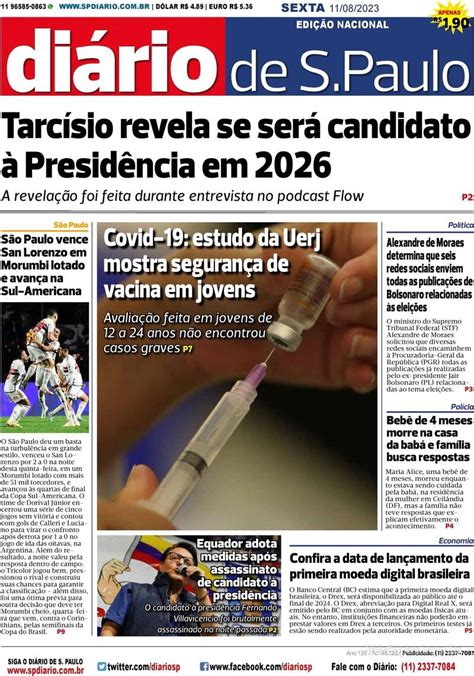 Capa Diário de São Paulo Quarta 14 de Junho de 2023