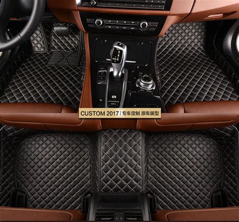 Custom Diamond Leather Waterproof Car Floor Mats For Jaguar F Pace XJL