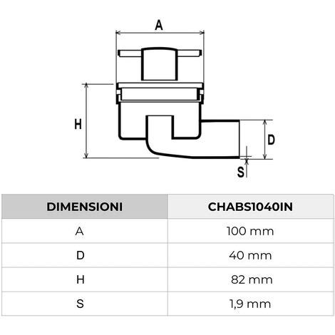 First Plast Chabs In Chiusino Sifonato In Abs Con Griglia Argento